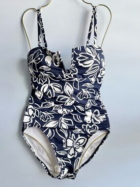 Lauren Ralph Lauren Women's Floral-Print U-Wire One-Piece Swimsuit Size 10